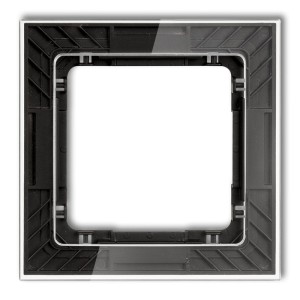 Ramka uniwersalna pojedyncza transparentna DECO Art - efekt szkła (ramka: transparentna; spód: czarny) Karlik DECO transparentny 52-12-DRS-1