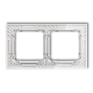 Ramka uniwersalna podwójna transparentna DECO Art - efekt szkła (ramka: transparentna; spód: biały) Karlik DECO transparentny 52-0-DRS-2