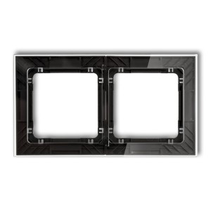 Ramka uniwersalna podwójna transparentna DECO Art - efekt szkła (ramka: transparentna; spód: czarny) Karlik DECO transparentny 52-12-DRS-2
