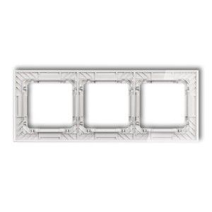 Ramka uniwersalna potrójna transparentna DECO Art - efekt szkła (ramka: transparentna; spód: biały) Karlik DECO transparentny 52-0-DRS-3