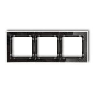 Ramka uniwersalna potrójna transparentna DECO Art - efekt szkła (ramka: transparentna; spód: czarny) Karlik DECO transparentny 52-12-DRS-3