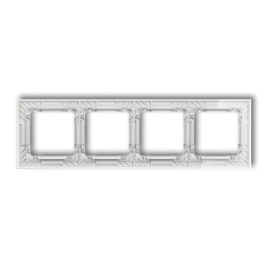 Ramka uniwersalna poczwórna transparentna DECO Art - efekt szkła (ramka: transparentna; spód: biały) Karlik DECO transparentny 52-0-DRS-4