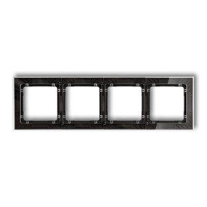 Ramka uniwersalna poczwórna transparentna DECO Art - efekt szkła (ramka: transparentna; spód: czarny) Karlik DECO transparentny 52-12-DRS-4