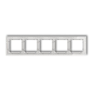 Ramka uniwersalna pięciokrotna transparentna DECO Art - efekt szkła (ramka: transparentna; spód: biały) Karlik DECO transparentny 52-0-DRS-5