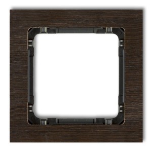 Ramka uniwersalna pojedyncza - efekt drewna (ramka wenge; spód czarny) Karlik DECO efekt wenge DRD-1G