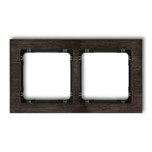 Ramka uniwersalna podwójna - efekt drewna (ramka wenge; spód czarny) Karlik DECO efekt wenge DRD-2G