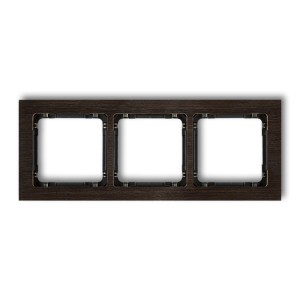Ramka uniwersalna potrójna - efekt drewna (ramka wenge; spód czarny) Karlik DECO efekt wenge DRD-3G