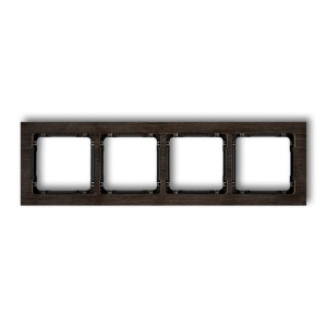 Ramka uniwersalna poczwórna - efekt drewna (ramka wenge; spód czarny) Karlik DECO efekt wenge DRD-4G