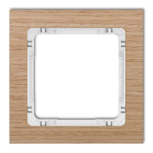 Ramka uniwersalna pojedyncza - efekt drewna (ramka dąb; spód biały) Karlik DECO efekt dębu DRD-1I