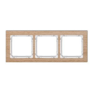 Ramka uniwersalna potrójna - efekt drewna (ramka dąb; spód biały) Karlik DECO efekt dębu DRD-3I
