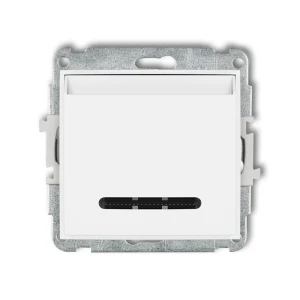 Mechanizm łącznika hotelowego pojedynczego (podświetlenie niebieskie) Karlik ICON biały ISH-1.2