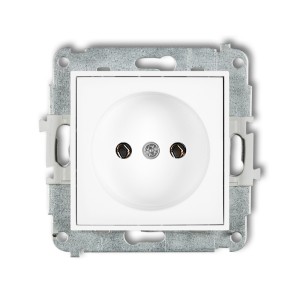 Mechanizm gniazda pojedynczego bez uziemienia 2P (bez przesłon torów prądowych) Karlik ICON biały IGP-1