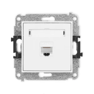 Mechanizm gniazda komputerowego pojedynczego 1xRJ45, kat. 6A, 8-stykowy Karlik ICON biały IGK-7