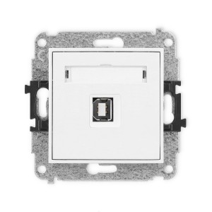 Mechanizm gniazda pojedynczego USB A-B2.0 Karlik ICON biały IGUSB-3
