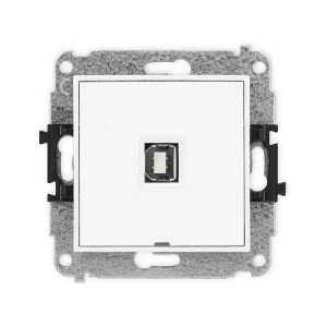 Mechanizm gniazda pojedynczego USB A-B 2.0, bez pola opisowego Karlik ICON biały IGUSBBO-3