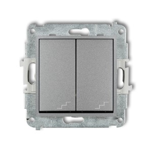 Mechanizm łącznika podwójnego schodowego Karlik ICON srebrny metalik 7IWP-33