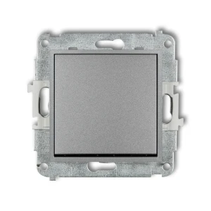 Mechanizm łącznika zwiernego, jednobiegunowego (jeden klawisz bez piktogramu) Karlik ICON srebrny metalik 7IWP-4.1