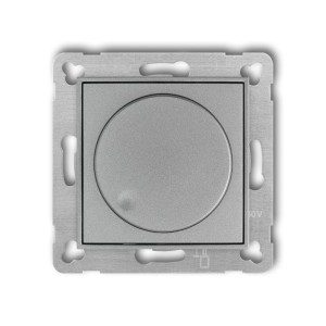 Mechanizm elektronicznego regulatora oświetlenia przyciskowo-obrotowego do współpracy z zasilaczami sterowanymi napięciem 1–10 V Karlik ICON srebrny metalik 7IRO-3