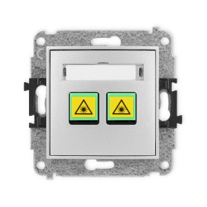 Mechanizm gniazda światłowodowego/optycznego podwójnego Karlik ICON srebrny metalik 7IGOP-2