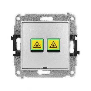 Mechanizm gniazda światłowodowego/optycznego podwójnego, bez pola opisowego Karlik ICON srebrny metalik 7IGOPBO-2
