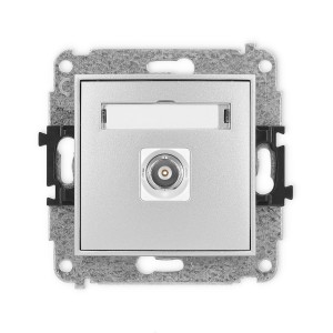 Mechanizm gniazda pojedynczego BNC Karlik ICON srebrny metalik 7IGBNC-1
