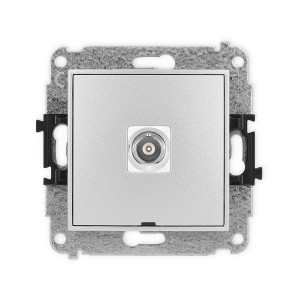 Mechanizm gniazda pojedynczego BNC, bez pola opisowego Karlik ICON srebrny metalik 7IGBNCBO-1