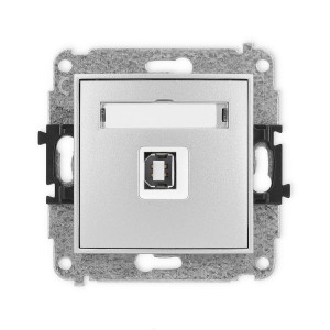 Mechanizm gniazda pojedynczego USB A-B 2.0 Karlik ICON srebrny metalik 7IGUSB-3