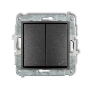 Mechanizm łącznika jednobiegunowego ze schodowym (wspólne zasilanie) Karlik ICON grafitowy 11IWP-10.1
