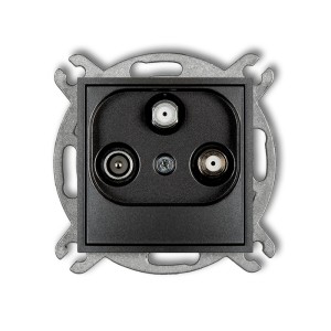 Mechanizm gniazda abonenckiego 2 wyjścia SAT + TV Karlik ICON grafitowy 11IGSN