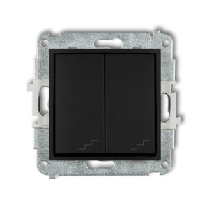 Mechanizm łącznika podwójnego schodowego Karlik ICON czarny mat 12IWP-33