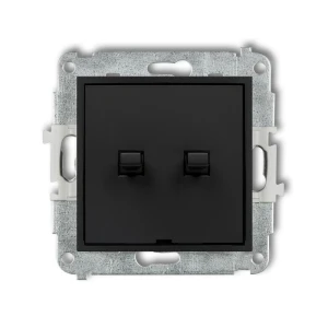 Mechanizm łącznika podwójnego schodowego w stylu amerykańskim (dwa klawisze bez piktogramów) Karlik ICON czarny mat 12IWPUS-33.1
