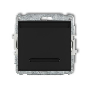 Mechanizm łącznika hotelowego podwójnego (podświetlenie niebieskie) Karlik ICON czarny mat 12ISH-2.2