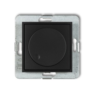 Mechanizm elektronicznego regulatora oświetlenia przyciskowo-obrotowego do lamp LED Karlik ICON czarny mat 12IRO-2