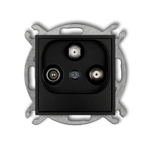 Mechanizm gniazda abonenckiego 2 wyjścia SAT + TV Karlik ICON czarny mat 12IGSN