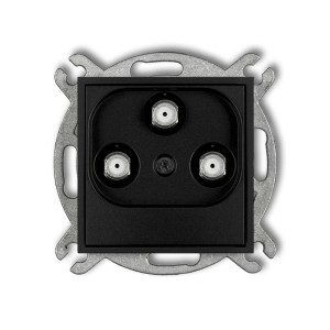 Mechanizm gniazda multimedialnego 3F DATA (Vectra) Karlik ICON czarny mat 12IGMV
