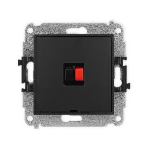 Mechanizm gniazda głośnikowego pojedynczego, bez pola opisowego Karlik ICON czarny mat 12IGGBO-1