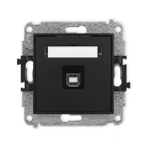 Mechanizm gniazda pojedynczego USB A-B 2.0 Karlik ICON czarny mat 12IGUSB-3
