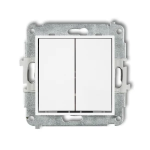 Mechanizm łącznika zwiernego żaluzjowego (dwa klawisze bez piktogramów) Karlik ICON biały mat 25IWP-8.1