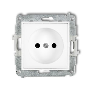 Mechanizm gniazda pojedynczego bez uziemienia 2P (przesłony torów prądowych) Karlik ICON biały mat 25IGP-1p
