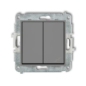Mechanizm łącznika jednobiegunowego ze schodowym (osobne zasilanie) Karlik ICON szary mat 27IWP-10.2