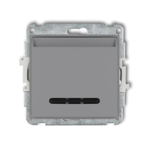 Mechanizm łącznika hotelowego podwójnego (podświetlenie niebieskie) Karlik ICON szary mat 27ISH-2.2
