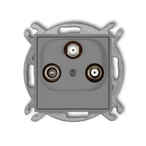 Mechanizm gniazda abonenckiego 2 wyjścia SAT + TV Karlik ICON szary mat 27IGSN