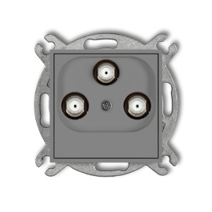 Mechanizm gniazda multimedialnego 3F DATA (Vectra) Karlik ICON szary mat 27IGMV