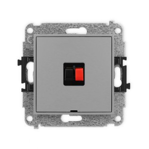 Mechanizm gniazda głośnikowego pojedynczego, bez pola opisowego Karlik ICON szary mat 27IGGBO-1