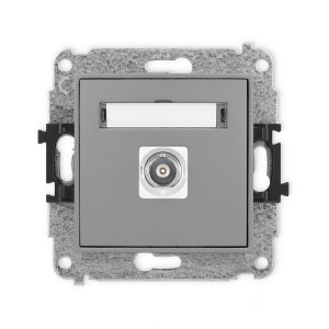Mechanizm gniazda pojedynczego BNC Karlik ICON szary mat 27IGBNC-1