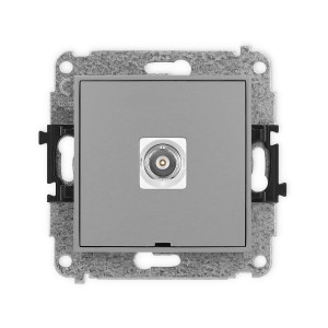 Mechanizm gniazda pojedynczego BNC, bez pola opisowego Karlik ICON szary mat 27IGBNCBO-1