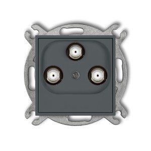 Mechanizm gniazda multimedialnego 3F DATA (UPC) Karlik ICON grafitowy mat 28IGMU