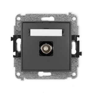 Mechanizm gniazda pojedynczego BNC Karlik ICON grafitowy mat 28IGBNC-1
