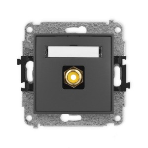 Mechanizm gniazda pojedynczego RCA (typu cinch - żółty, pozłacany) Karlik ICON grafitowy mat 28IGRCA-1