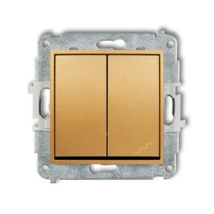 Mechanizm łącznika jednobiegunowego ze schodowym (wspólne zasilanie) Karlik ICON złoty 29IWP-10.1